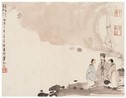 傅抱石 1947年作 游赤壁 立轴